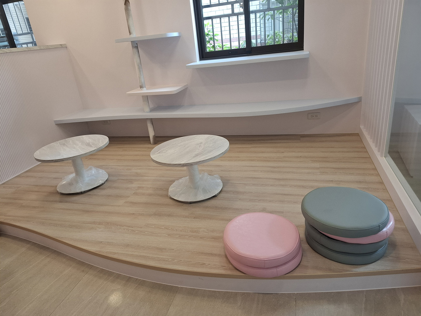 和室坐墊空間 客製圓坐墊搭配