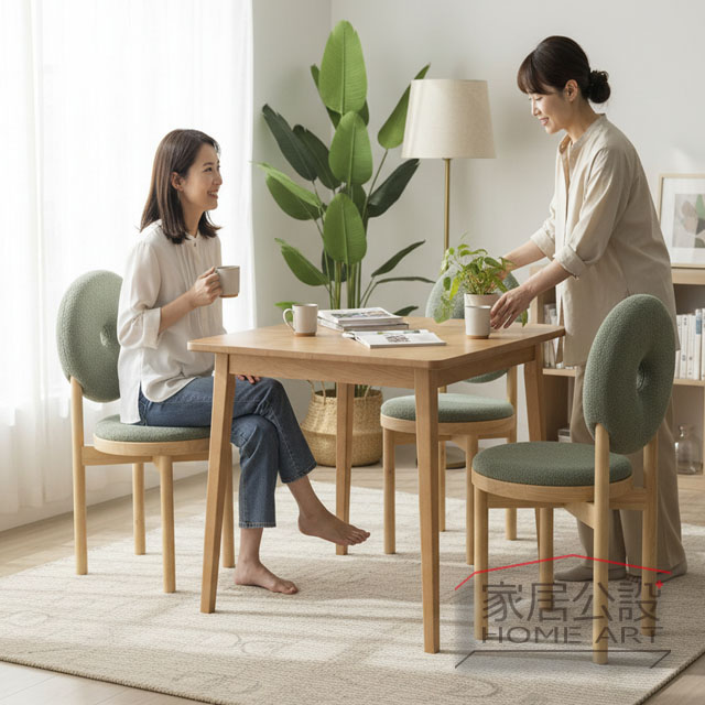 北歐風 實木 餐桌椅組
